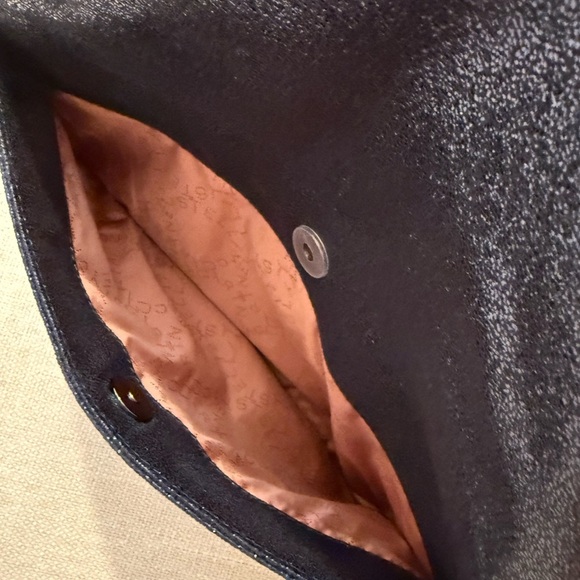 Stella McCartney Falabella Navy Metallic Fringe Clutch with original tags - Picture 5 of 15